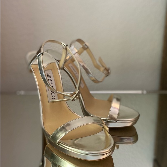 New Jimmy Choo Claudette 120 silver 37 $975 - Picture 5 of 9